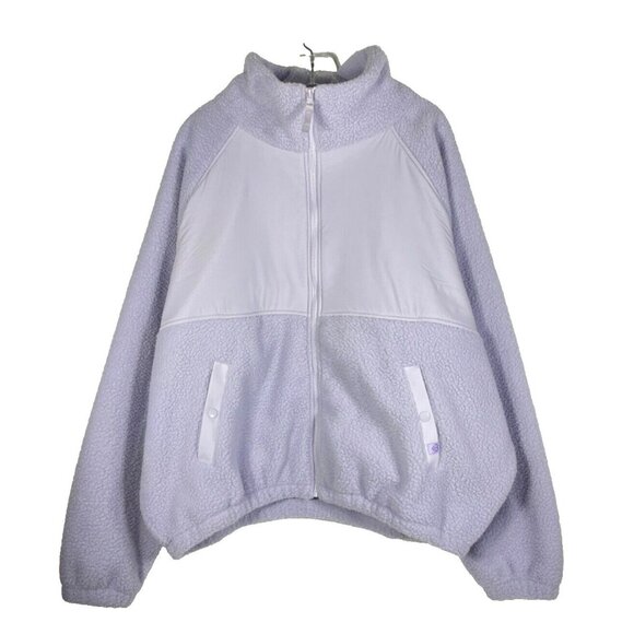 Blogilates x Target Womens Campfire Fleece Full Zip Jacket 1X Light Purple - Picture 3 of 9
